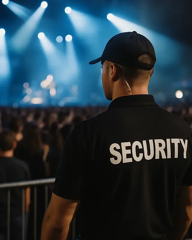 Echipă de securitate la un eveniment cu public
